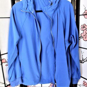 Calvin Klein Performance Quick Dry Blue Zip Up Jacket w/Hood Size Large